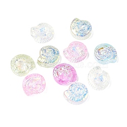 Ocean Theme Electroplate Transparent Glass Beads, AB Color Plated, Half Plated, Conch, 12.5x12x4.5mm, Hole: 1mm,  5pcs/set(GL-CBA9C2A-01B)