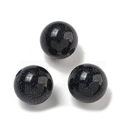 Synthetic Blue Goldstone Beads, Round, 18mm, Hole: 3~4mm(G-G147-01N)