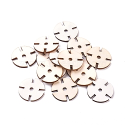 Poplar Natural Wood Beads, Flat Round, Blanched Almond, 29.5x2.5mm, Hole: 3.5mm, about 100pcs/bag(WOOD-L009-21A)