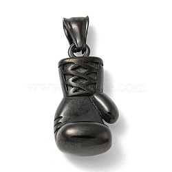 316L Surgical Stainless Steel Pendants, Boxing Gloves, Gym Charms, Gunmetal, 30x15x12mm, Hole: 5x8mm(STAS-L186-072B)
