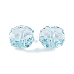 Transparent K9 Glass Beads, Faceted, Rondelle, Aquamarine, 8x5mm, Hole: 1.2mm(GLAA-E048-28)