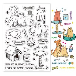 PVC Plastic Stamps, for DIY Scrapbooking, Photo Album Decorative, Cards Making, Stamp Sheets, Dog Pattern, 16x11x0.3cm(DIY-WH0167-56-518)