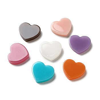 Acrylic Cabochons, Heart, Mixed Color, 20.5x23x4mm