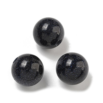 Synthetic Blue Goldstone Beads, Round, 18mm, Hole: 3.5mm