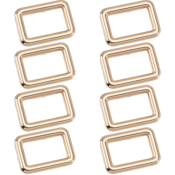 8Pcs Zinc Alloy Rectangle Buckle Ring, Webbing Belts Buckles, for Luggage Belt Craft DIY Accessories, Golden, 35x24mm