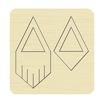 Wood Cutting Dies, with Steel, for DIY Scrapbooking/Photo Album, Decorative Embossing DIY Paper Card, Polygon & Rhombus, Geometric Pattern, 10x10x2.4cm