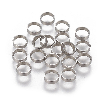 201 Stainless Steel Spacer Beads, Flat Round, Stainless Steel Color, 6x1.8mm, Hole: 5mm