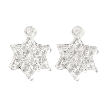 Transparent Acrylic Pendants, Snowflake Charms, Clear, 30x22x4mm, Hole: 3mm, about 537pcs/500g