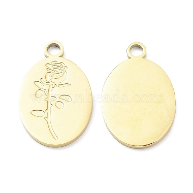Real 18K Gold Plated Oval 316L Surgical Stainless Steel Pendants