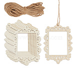 12Pcs Wood Embossed Photo Frames, with 10 Yards Jute Cord, for Jewelry Photography Photo Frame Decor Accessories, with Hemp Rope, Mixed Color, 150x104x2mm, Inner Diameter: 86x65mm(DIY-SP0004-15)