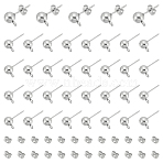 304 Stainless Steel Stud Earring Findings, Round, 201 Stainless Steel Friction Ear Nuts, Stainless Steel Color, 5~17x3.5~6x2.5~6mm, Hole: 1~1.8mm, Pin: 10x0.8mm(STAS-UN0060-01B)