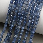 Natural Kyanite Beads Strands, Faceted, Round, 4~4.5mm, Hole: 0.6mm, about 91~92pcs/strand, 15.08''~15.43''(38.3~39.2cm)(GG-CBA77FB-B08-4mm)