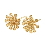 Brass Cubic Zirconia Stud Earring Settings, Fireworks, Real 14K Gold Filled, 20mm, Pin: 12x12mm(CU-CBA53F6-02G)