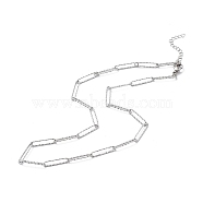 304 Stainless Steel Paperclip Chain Necklace for Men Women, Stainless Steel Color, 17.87 inch(45.4cm)(STAS-B039-01P)