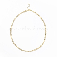 Brass Initial Letter U Link Chain Necklace for Women, Light Gold, 18.50 inch(47cm)(NJEW-JN03865)