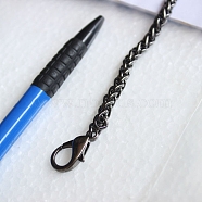 Bag Strap Chains, Iron Wheat  Chains, with Lobster Claw Clasps, Gunmetal, 61cm, 4.5mm(IFIN-WH0035-01B)