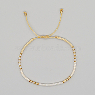 Glass Seed Braided Beaded Bracelets, Adjustable Bracelet, Wheat, 11 inch(28cm)(XC9959-13)