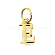 925 Sterling Silver Pendants, Real 18K Gold Plated, Letter, Letter E, 9.5x5.5x1mm, Hole: 4mm(STER-R011-07G-E)