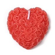 Paraffin Candle Holder, for Valentine's Day, Wedding Home Party Decoration, Heart, Red, 7.7x7.8x2.45cm(DJEW-K022-01C)
