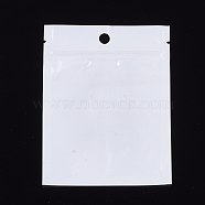 Pearl Film Plastic Zip Lock Bags, Resealable Packaging Bags, with Hang Hole, Top Seal, Rectangle, White, 12x9cm, inner measure: 8.5x8cm(OPP-R003-9x12)