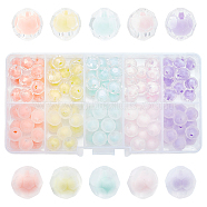 Elite 120Pcs 10 Colors Transparent Acrylic Beads, Bead in Bead, Faceted, Round, Mixed Color, 9.5x9.5mm, Hole: 2mm, 12pcs/color(TACR-PH0001-51)
