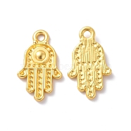 Rack Plating Alloy Pendants, for Enamel, Cadmium Free & Lead Free & Nickle Free, Hamsa Hand/Hand of Miriam Charm, Matte Gold Color, 20x12x2mm, Hole: 1.8mm(FIND-I036-23MG)