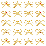 20Pcs Brass Charms, Bowknot, Real 18K Gold Plated, 10.5x16x3mm, Hole: 1.2mm(KK-DC0001-20)