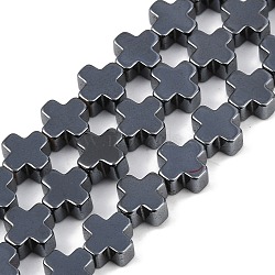 Synthetic Non-magnetic Hematite Beads Strands, Cross, Original Color, 6.5x6.5x3mm, Hole: 0.8mm, about 62pcs/strand, 16.02''(40.7cm)(G-J211-A01-03)