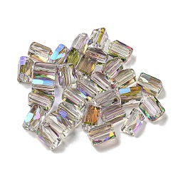 Electroplate Glass Beads, Faceted, Triangle, WhiteSmoke, 7.5x5.5x6mm, Hole: 1.2mm, 100pcs/bag(EGLA-Z004-05D)