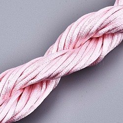 Polyester Thread, Pink, 2mm, about 10m/bundle(OCOR-S124-25)