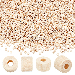 AHADERMAKER 3000Pcs Undyed Natural Wood Tube Beads, Lead Free, Moccasin, 5x4mm, Hole: 2mm(WOOD-GA0001-32)