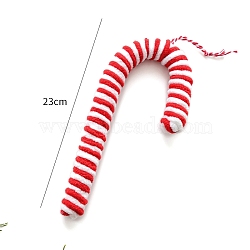 Christmas Cloth Stripe Candy Pendant Decorations, for Christmas Tree Hanging Ornaments, Candy Cane, 230mm(PW-WG1E18D-03)