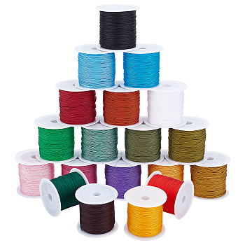 Polyester Cords, with Spool, Mixed Color, 0.5mm, 45m/roll, 19roll/set
