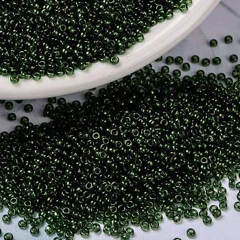 MIYUKI Round Rocailles Beads, Japanese Seed Beads, 15/0, (RR306) Olive Gold Luster, 1.5mm, Hole: 0.7mm, about 5555pcs/10g
