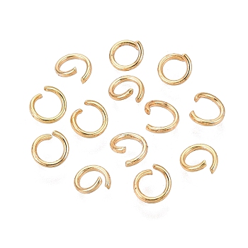 304 Stainless Steel Open Jump Rings, Round, Golden, 5x0.8mm, Inner Diameter: 3~3.5mm, 20 Gauge, About 304pcs/bag