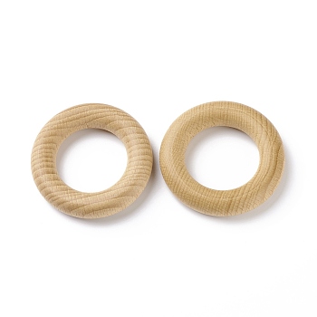 Beechwood Linking Rings, Round Ring, Macrame Wooden Rings, Wheat, 54~55x10~10.5mm, Inner Diameter: 32.5~33.5mm