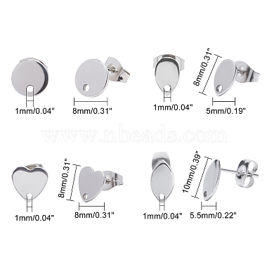 304 Stainless Steel Stud Earring Findings(STAS-UN0007-55)-2