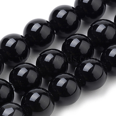 10mm Round Black Agate Beads