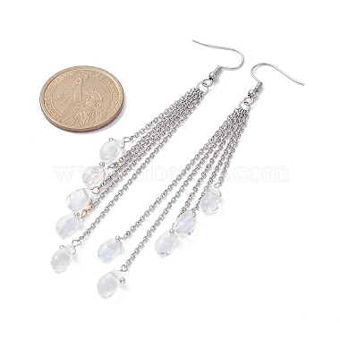 304 Stainless Steel Chains Tassel Earrings(EJEW-JE05411)-2
