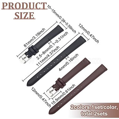 2 Sets 2 Colors Leather Textured Watch Bands(AJEW-FG0003-83)-2