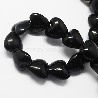 Black Heart Silver Foil Beads