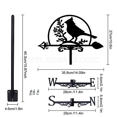 Железный указатель направления ветра орангутанга(AJEW-WH0265-005)-2