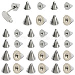 80Pcs 2 Styles 201 Stainless Steel Ear Nuts, Earring Backs, Cone, Stainless Steel Color, 4~5x4~5mm, Hole: 0.9~1.2mm, 40pcs/style(STAS-FS0002-22)