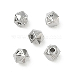 304 Stainless Steel Beads, Polygon, Faceted, Stainless Steel Color, 5.5x5.5x5mm, Hole: 1.4mm(STAS-D204-27P)