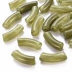 Acrylic Beads, Imitation Gemstone, Curved Tube, Olive, 36x13.5x11.5mm, Hole: 4mm, about 148pcs/500g(MACR-S372-001B-06)