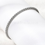 Tarnish Resistant 304 Stainless Steel Wheat Chain Bracelets, with Lobster Claw Clasps, Stainless Steel Color, 7-1/2 inch(190mm), 3mm(BJEW-M187-12-G)