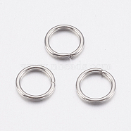 304 Stainless Steel Open Jump Rings, Stainless Steel Color, 21 Gauge, 4x0.7mm, Inner Diameter: 2.6mm(STAS-A036-02A)