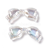 Transparent Acrylic Beads, AB Color, Bowknot, Clear AB, 14x29x5.5mm, Hole: 1.5mm(OACR-C009-08A)