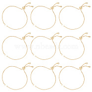 Brass Slider Bracelets Making, with Cubic Zirconia, Box Chains, Long-Lasting Plated, Golden, 9.4 inch(24cm), 1mm, Hole: 1.5mm, 10pcs/box(MAK-UN0001-06G)
