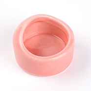 Porcelain Hamster Food Water Bowls, Mini Hamster Feeder Dish, Column, Pink, 62x62.5x40mm(AJEW-WH0223-05B)